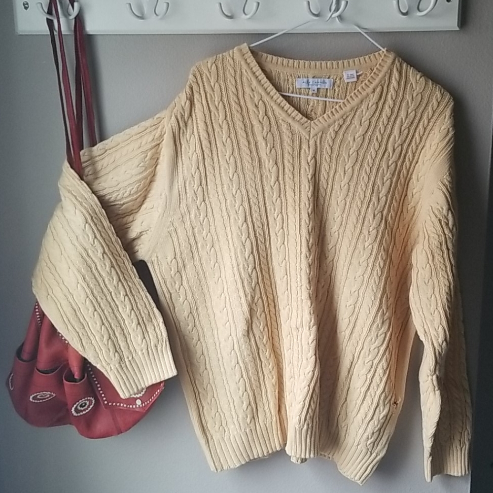 Well loved oversized sweater, yellow